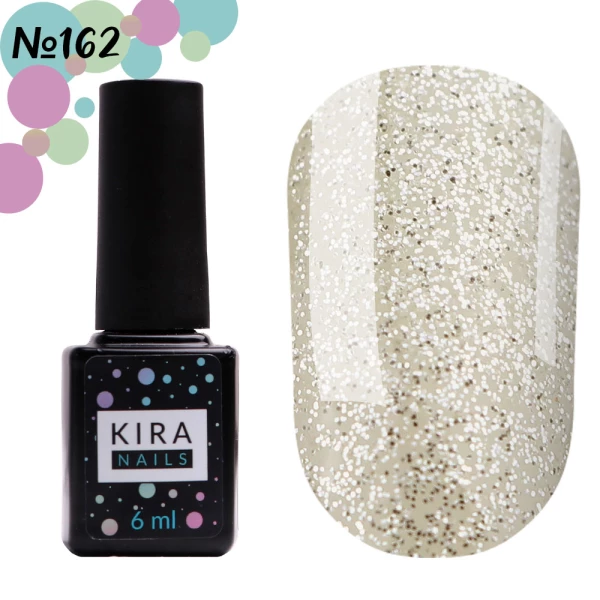 Гель-лак Kira Nails №162 (срібний, емаль), 6 мл