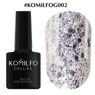 Gel polish Komilfo DeLuxe Series No. G002 (silvery, large sequins), 8 ml