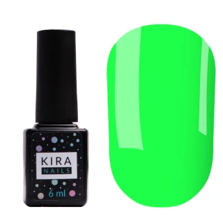 Гель-лак Kira Nails №185 (неоново-салатовый, эмаль), 6 мл