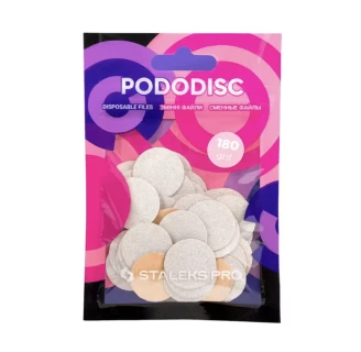 Replacement files white for pedicure disk PODODISC STALEKS PRO M 180 grit (50 pcs)