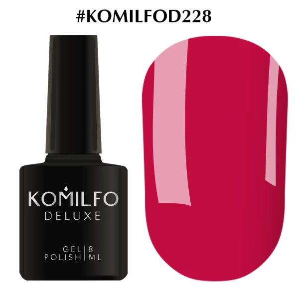 Gel polish Komilfo Deluxe Series No. D228 (raspberry-pink, enamel), 8 ml