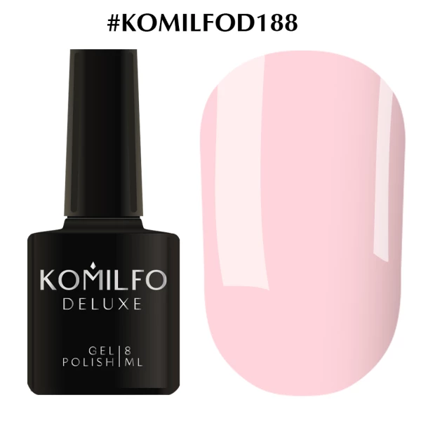 Lakier hybrydowy Komilfo Deluxe Series nr D188 (pastelowy jasnoróżowo-fioletowy, emalia), 8 ml