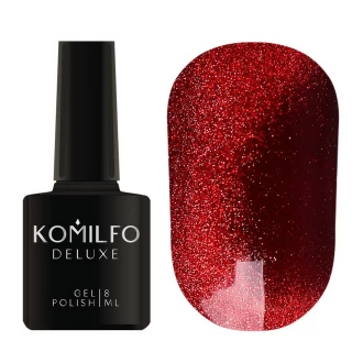 Gel polish Komilfo 9D Cats eye Red 001 (dark red, magnetic), 8 ml