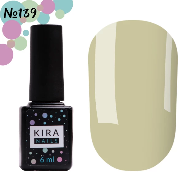 Гель-лак Kira Nails №139 (бежевий, емаль), 6 мл 