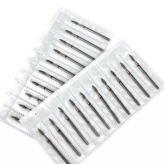 Macro diamond cutters 20pcs, "sharp flame", red notch, d 021