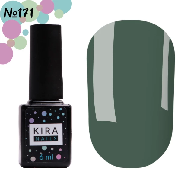 Гель-лак Kira Nails №171 (хаки, эмаль), 6 мл