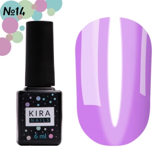 Gel polish Kira Nails Vitrage No. V14 (transparent purple, stained glass), 6 ml