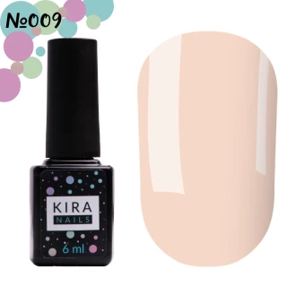 Lakier hybrydowy Kira Nails nr 009 (jasnobeżowy, emalia), 6 ml