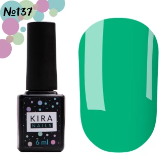 Gel polish Kira Nails No. 137 (jade, enamel), 6 ml