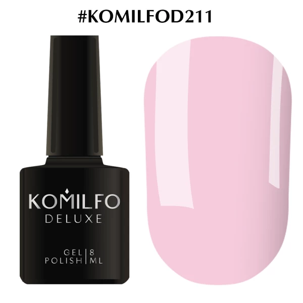 Gel polish Komilfo Deluxe Series No. D211 (light slightly purple-pink, enamel), 8 ml