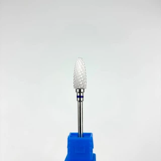 Ceramic cutter for removing material with a blue notch "corn"