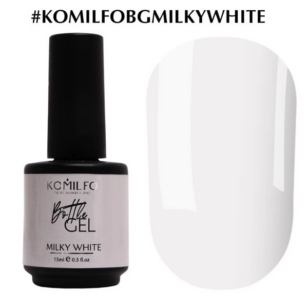 Komilfo Bottle Gel Milky White, 15 мл, с кисточкой