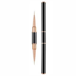 Double-sided brush, liner, black with gold (9 mm + 11 mm)