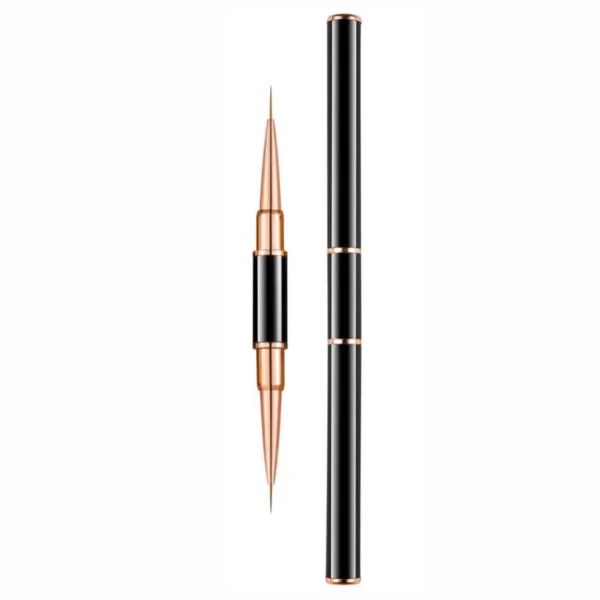 Double-sided brush, liner, black with gold (9 mm + 11 mm)