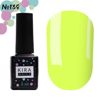 Гель-лак Kira Nails №138 (жовтий, емаль), 6 мл