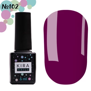 Гель-лак Kira Nails №102 (темная фуксия, эмаль), 6 мл