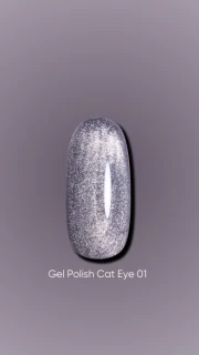 Dark gel polish Cat Eye 01, 10 ml