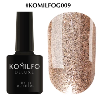 Gel polish Komilfo DeLuxe Series No. G009 (bright gold, saturated microglitter), 8 ml