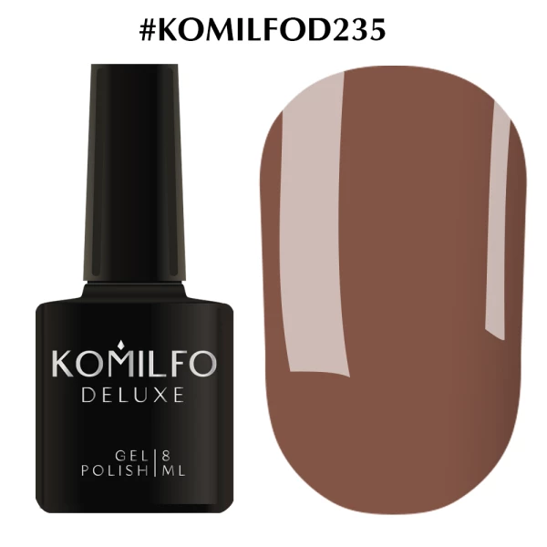 Gel polish Komilfo Deluxe Series No. D235 (beige-brown, enamel), 8 ml