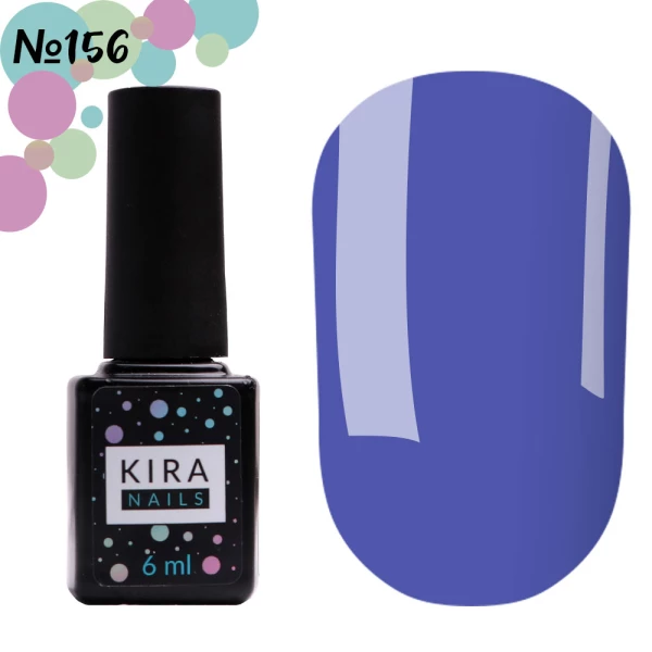 Гель-лак Kira Nails №156 (ярко-синий, эмаль), 6 мл