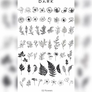  DARK FLOWERS 02 пластина для стемпінгу