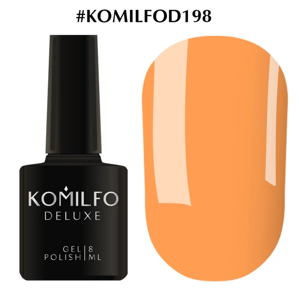 Gel polish Komilfo Deluxe Series No. D198 (saturated peach, enamel), 8 ml