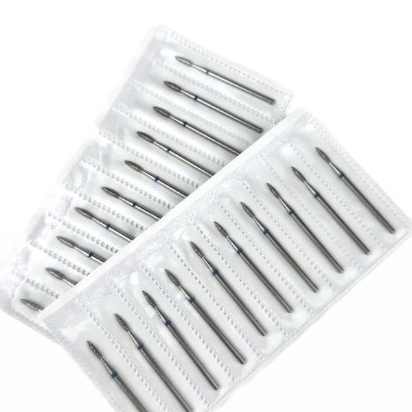 Macro diamond cutters 20pcs, "flame sharp", blue notch, d 021