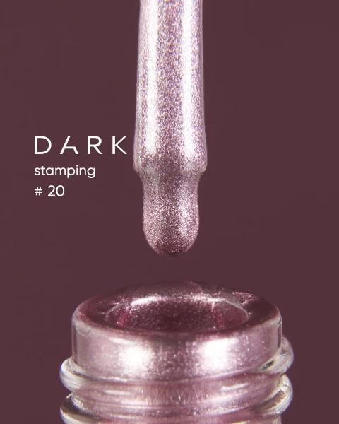 Lakier do stemplowania DARK nr 20, 10 ml (różowe złoto metaliczne)