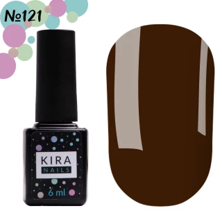 Гель-лак Kira Nails №121 (темно-шоколадний, емаль), 6 мл