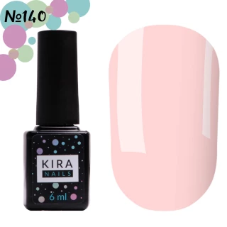 Гель-лак Kira Nails №140 (нежно-розовый, эмаль), 6 мл