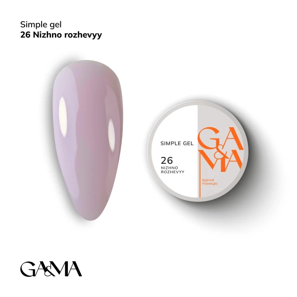 Ga&Ma Simple gel 026 ніжно-рожевий 30 ml