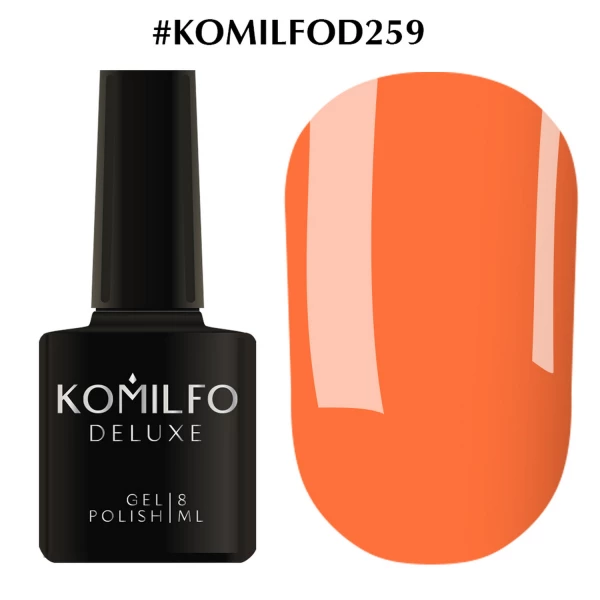 Gel polish Komilfo Deluxe Series No. D259 (slightly peach-orange, enamel), 8 ml