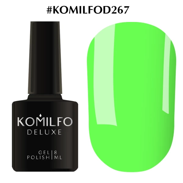 Lakier hybrydowy Komilfo Deluxe Series nr D267 (ciemnozielony, neonowy, emalia), 8 ml