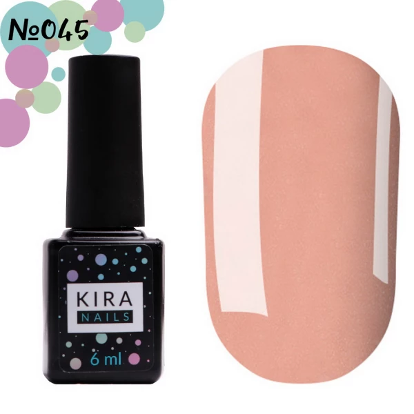 Гель-лак Kira Nails №045 (темно-карамельный с мелким шимером), 6 мл