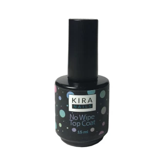 Kira Nails No wipe Top Coat - закріплювач для гель-лаку БЕЗ липкого шару, 15 мл