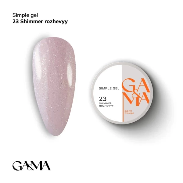 Ga&Ma Simple żel 023 Shimmer różowy, 30 ml