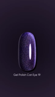 Dark gel polish Cat Eye 19, 6 ml