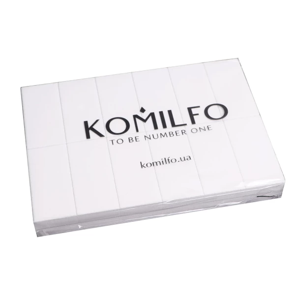 Nail polisher Komilfo Large 76*34*12 Mm white 120/120 (24 Pcs. in a pack)