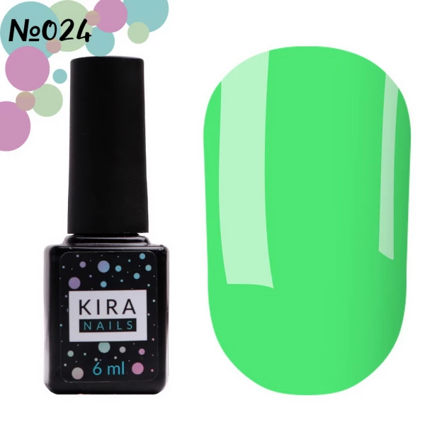 Гель-лак Kira Nails №024 (салатовый, эмаль), 6 мл