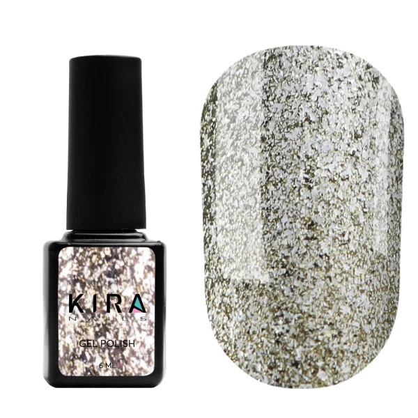 Гель-лак Kira Nails 24 Karat №003 (біле золото з великою кількістю блискіток), 6 мл