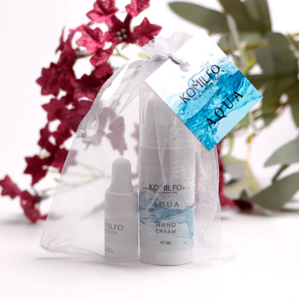 Komilfo Aqua Gift Set: Hand Cream 10ml and Cuticle Oil 2ml