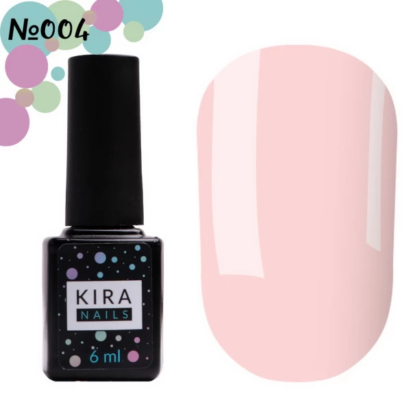 Lakier hybrydowy Kira Nails nr 004 (różowy kamuflaż do frenchów, emalia), 6 ml