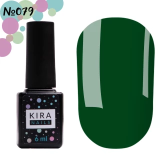 Гель-лак Kira Nails №079 (насыщенный зеленый, эмаль), 6 мл