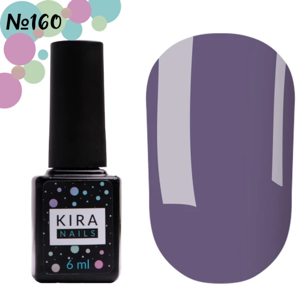 Гель-лак Kira Nails №160 (сіро-фіолетовий, емаль), 6 мл