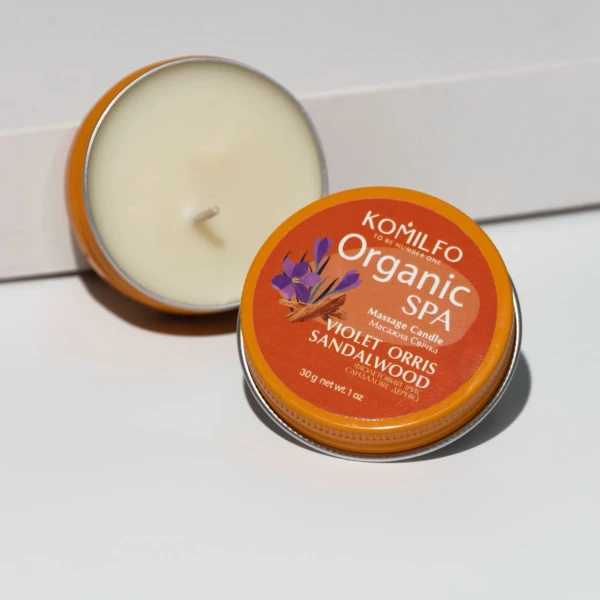 Komilfo Massage Candle - Violet Orris Sandalwood, 30 g