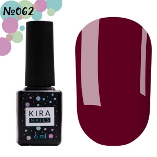 Lakier hybrydowy Kira Nails #062 (głęboki fiolet, emalia), 6 ml