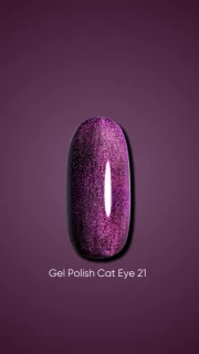 Dark gel polish Cat Eye 21, 6 ml