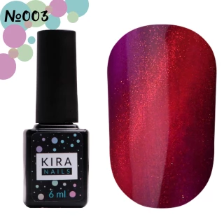 Гель-лак Kira Nails Cat Eye №003 (красно-фиолетовый, магнитный), 6 мл