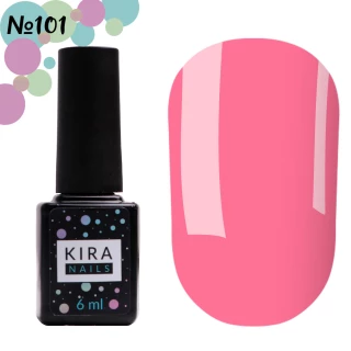 Гель-лак Kira Nails №101 (яркий розовый, эмаль), 6 мл