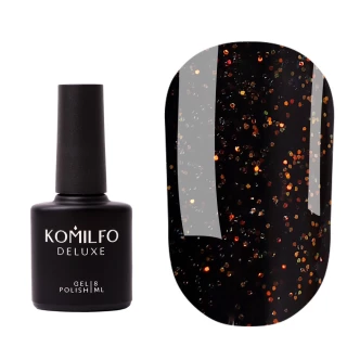 Komilfo No Wipe Top Gold - a top for gel polish without a sticky layer with UV filters, 8 ml